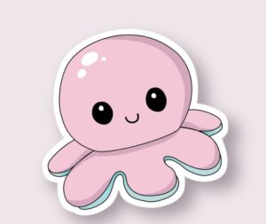 Pink Octopus - Sticker